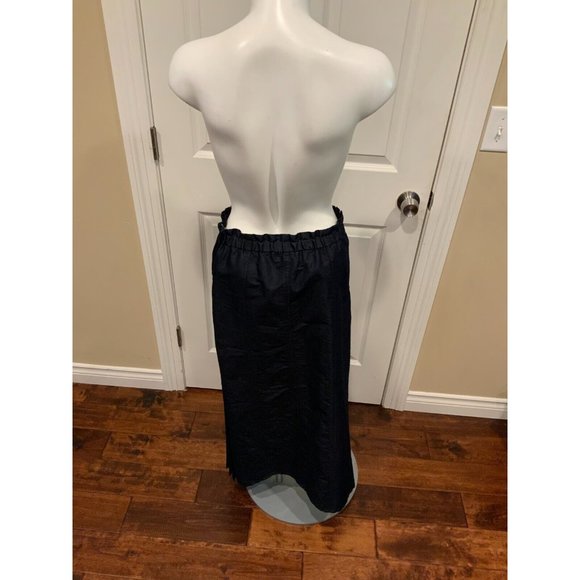 ZUCCA Blue Dark Wash Denim Full Length Pleated Skirt, Size Medium NWT! $485 - Picture 6 of 7